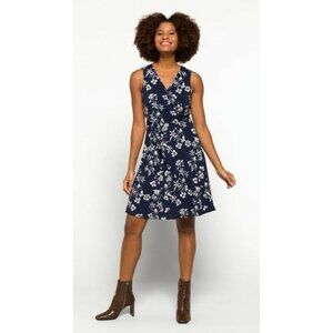 41Hawthorn Kassidy Faux Wrap Dress Navy Floral Womens XS Office Party Travel
